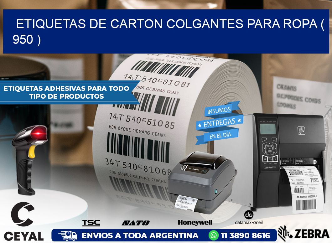 ETIQUETAS DE CARTON COLGANTES PARA ROPA ( 950 )