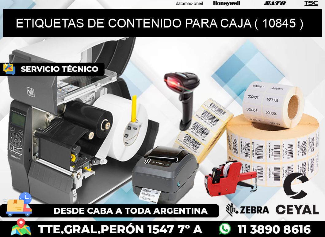 ETIQUETAS DE CONTENIDO PARA CAJA ( 10845 )