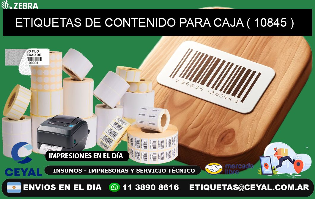 ETIQUETAS DE CONTENIDO PARA CAJA ( 10845 )