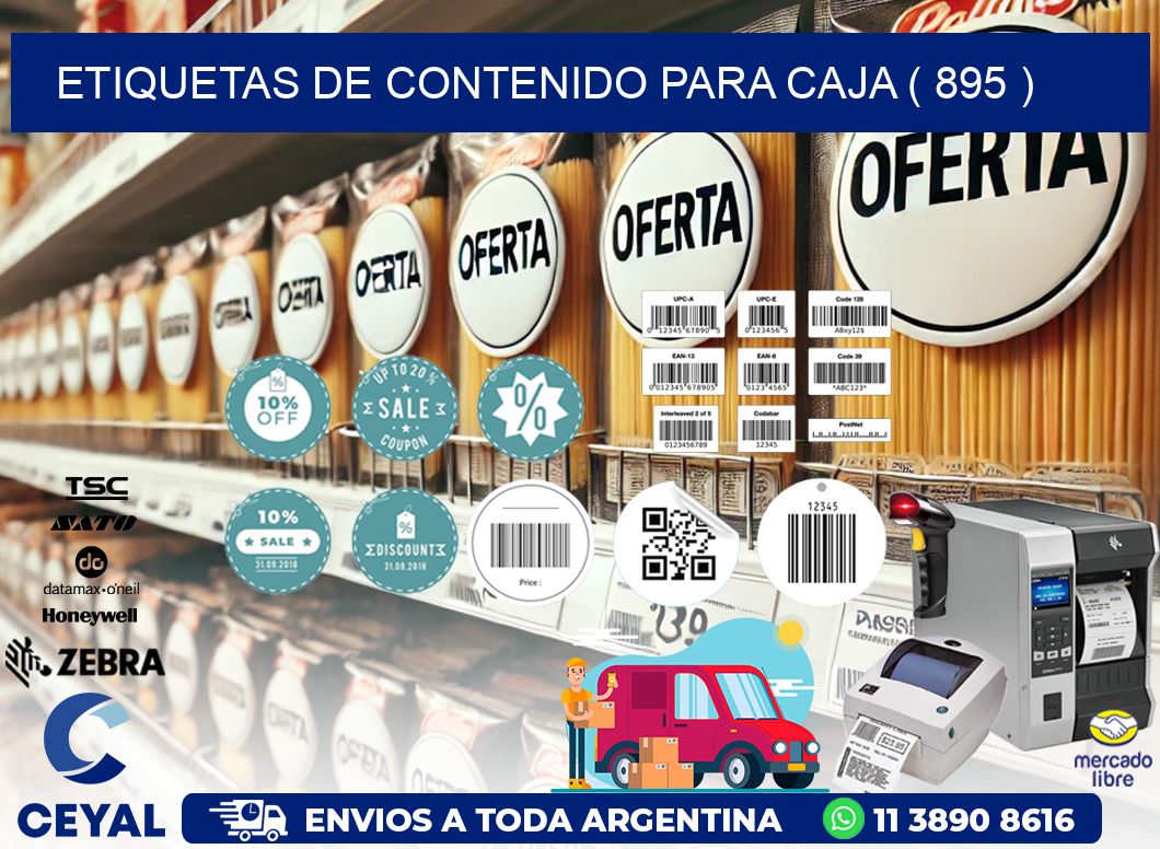 ETIQUETAS DE CONTENIDO PARA CAJA ( 895 )