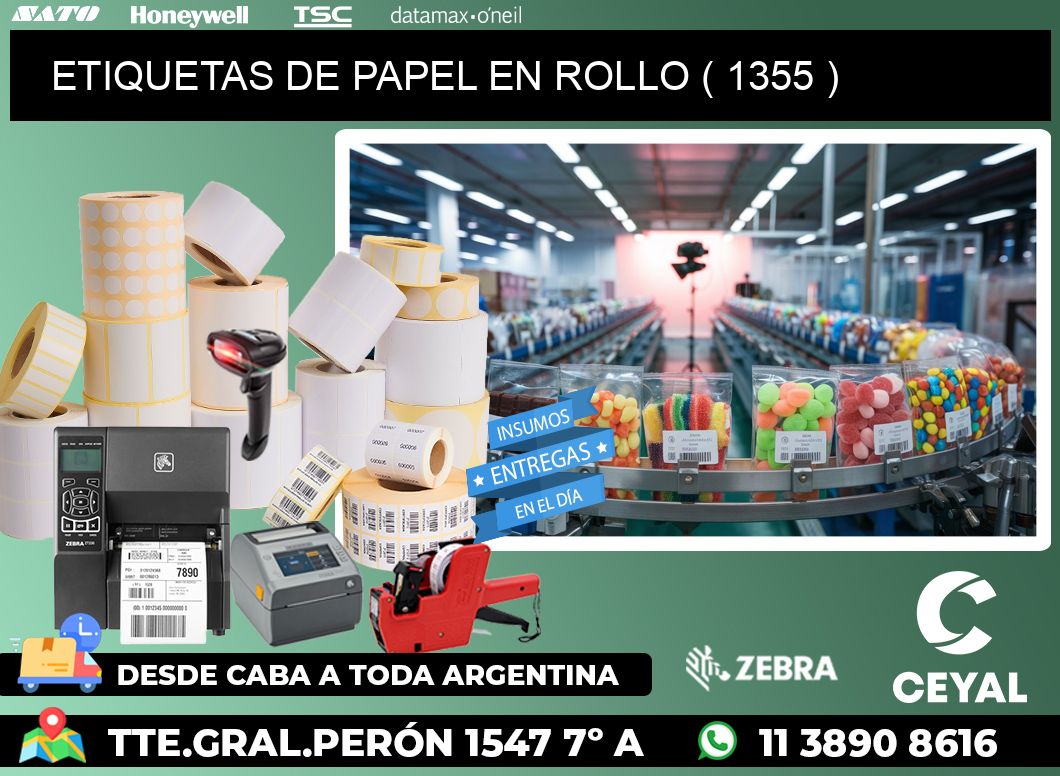 ETIQUETAS DE PAPEL EN ROLLO ( 1355 )