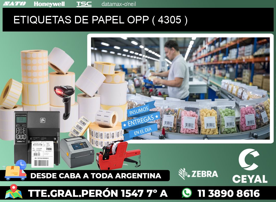 ETIQUETAS DE PAPEL OPP ( 4305 )