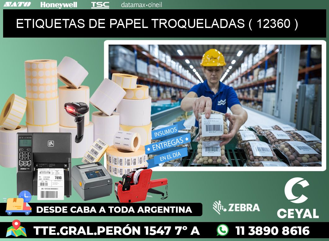 ETIQUETAS DE PAPEL TROQUELADAS ( 12360 )