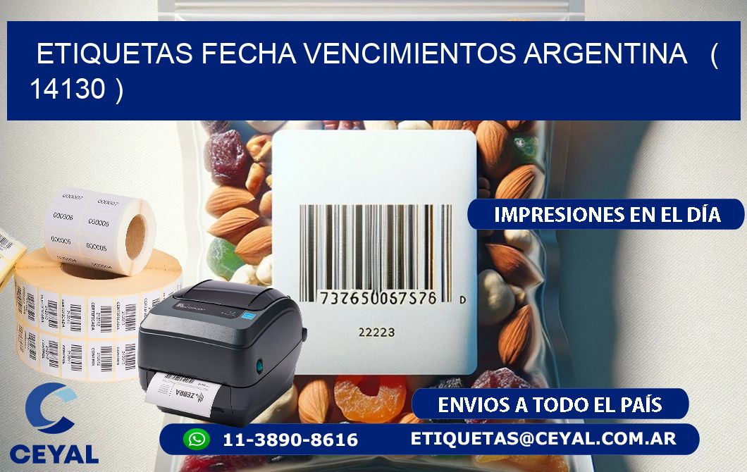 ETIQUETAS FECHA VENCIMIENTOS ARGENTINA   ( 14130 )