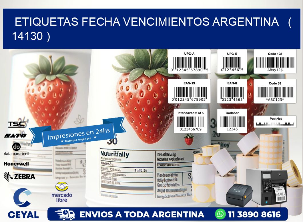 ETIQUETAS FECHA VENCIMIENTOS ARGENTINA ( 14130 )