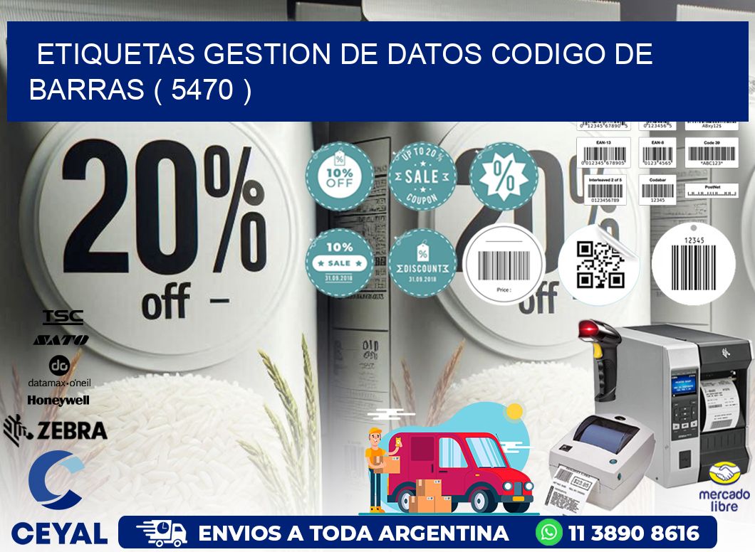 ETIQUETAS GESTION DE DATOS CODIGO DE BARRAS ( 5470 )
