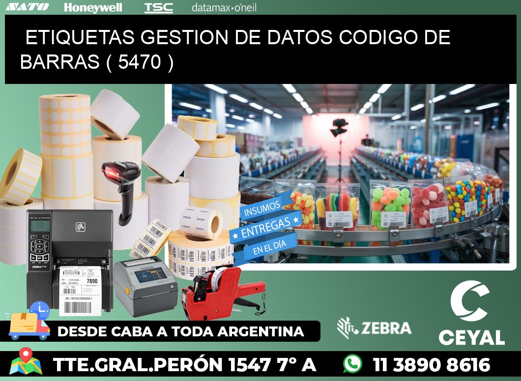 ETIQUETAS GESTION DE DATOS CODIGO DE BARRAS ( 5470 )