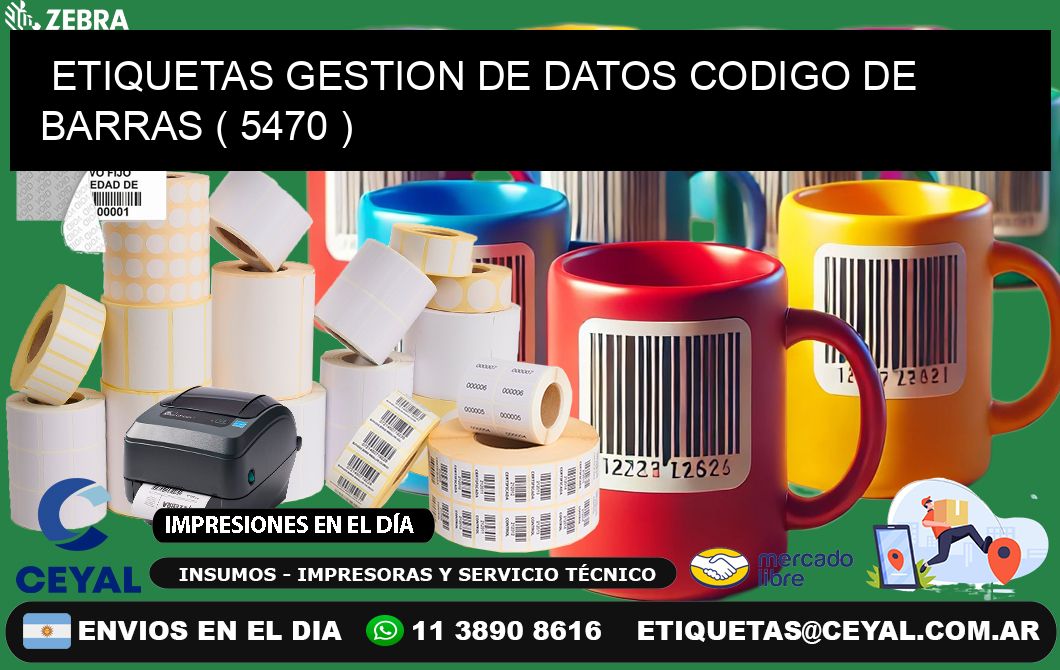 ETIQUETAS GESTION DE DATOS CODIGO DE BARRAS ( 5470 )