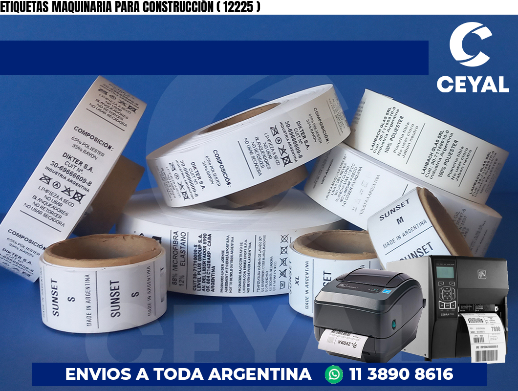 ETIQUETAS MAQUINARIA PARA CONSTRUCCIÓN ( 12225 )