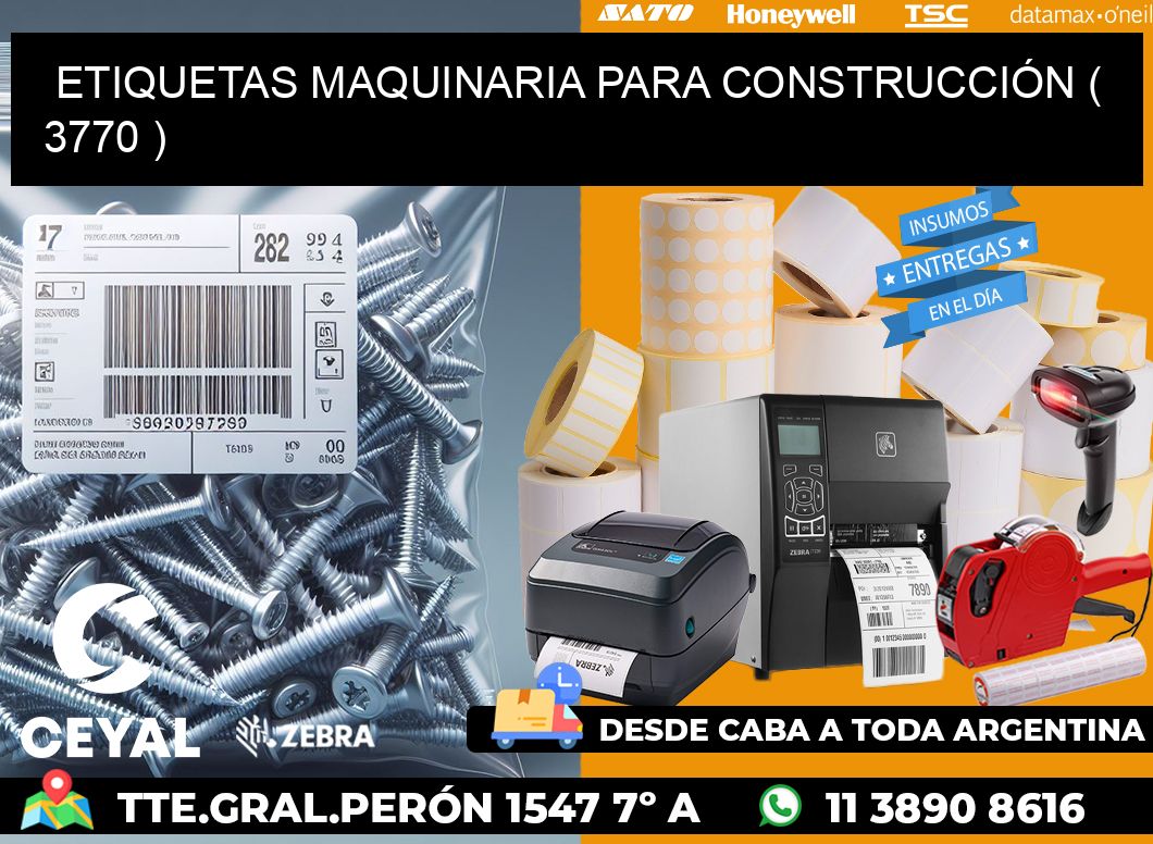 ETIQUETAS MAQUINARIA PARA CONSTRUCCIÓN ( 3770 )