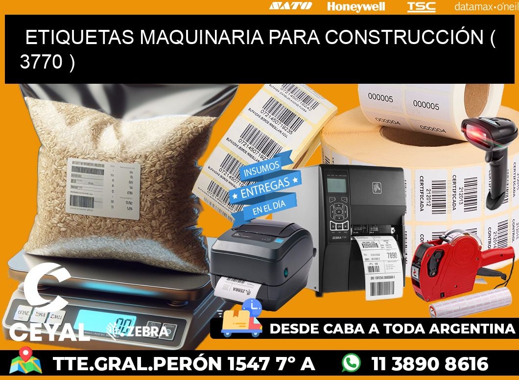 ETIQUETAS MAQUINARIA PARA CONSTRUCCIÓN ( 3770 )