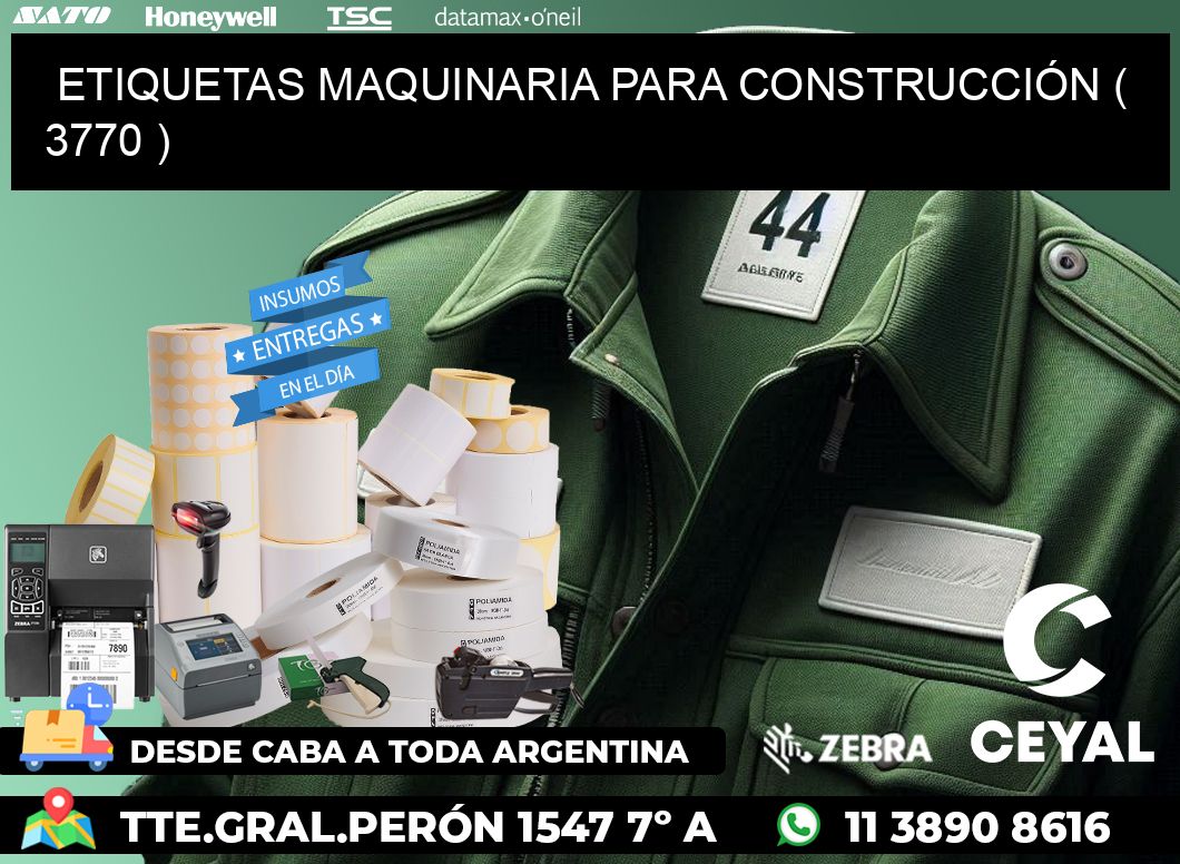 ETIQUETAS MAQUINARIA PARA CONSTRUCCIÓN ( 3770 )