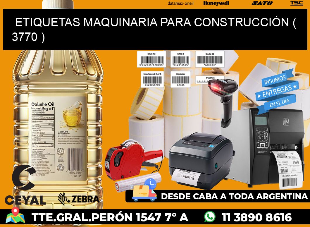 ETIQUETAS MAQUINARIA PARA CONSTRUCCIÓN ( 3770 )