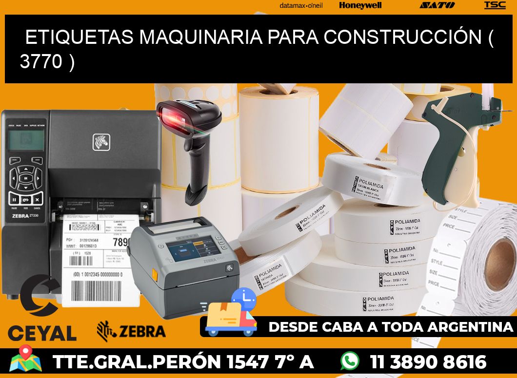 ETIQUETAS MAQUINARIA PARA CONSTRUCCIÓN ( 3770 )