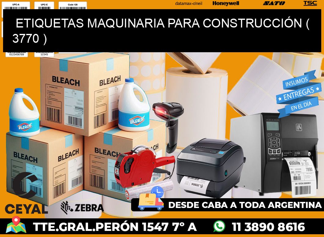 ETIQUETAS MAQUINARIA PARA CONSTRUCCIÓN ( 3770 )