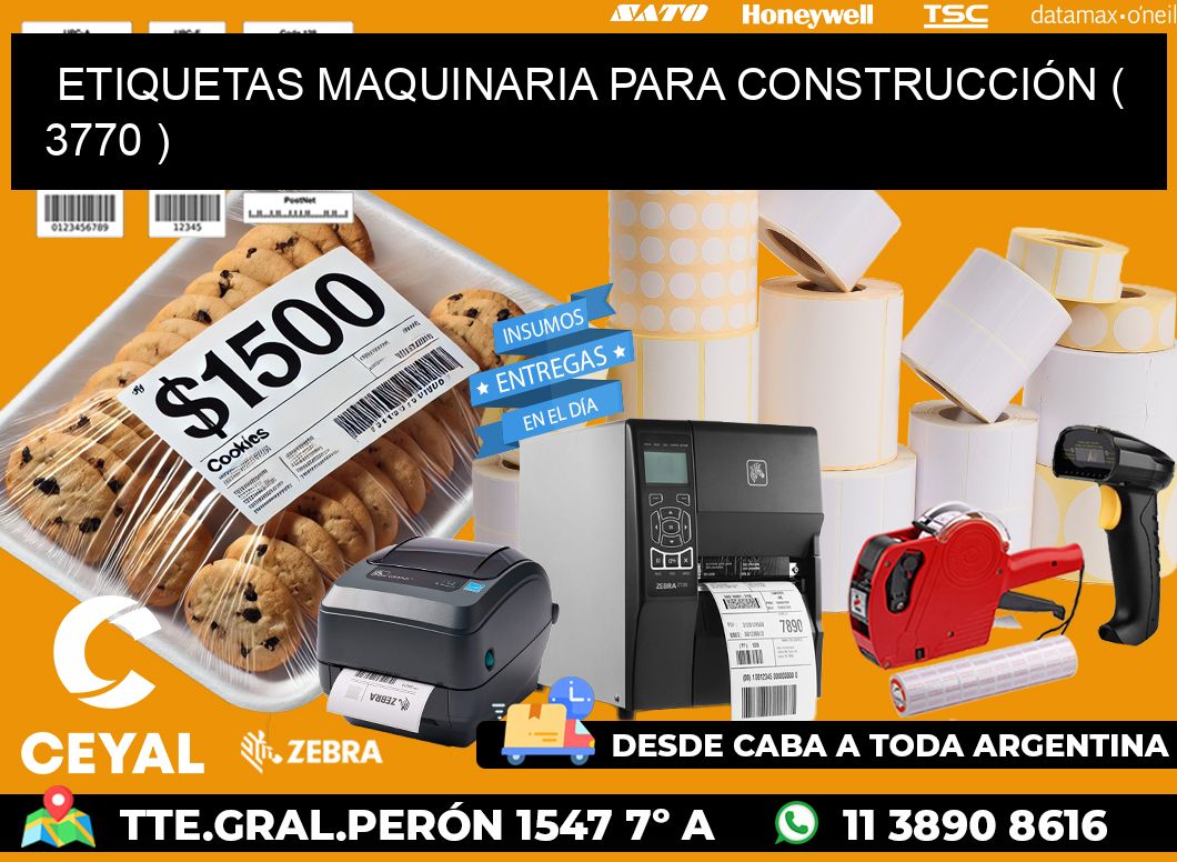 ETIQUETAS MAQUINARIA PARA CONSTRUCCIÓN ( 3770 )