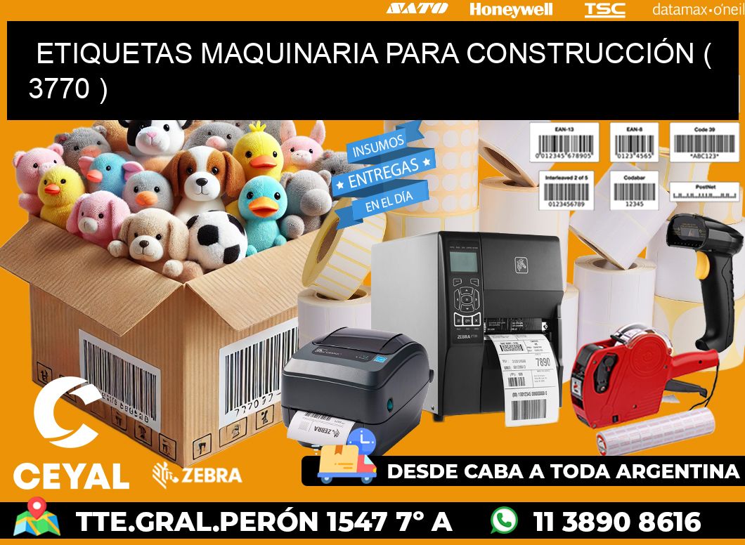 ETIQUETAS MAQUINARIA PARA CONSTRUCCIÓN ( 3770 )