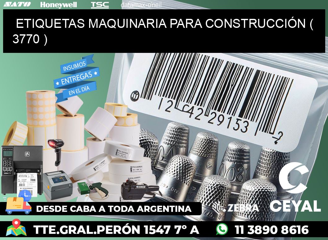 ETIQUETAS MAQUINARIA PARA CONSTRUCCIÓN ( 3770 )