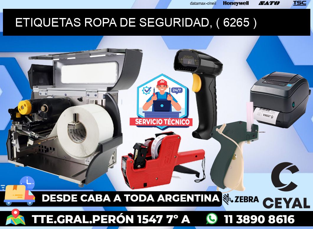 ETIQUETAS ROPA DE SEGURIDAD, ( 6265 )