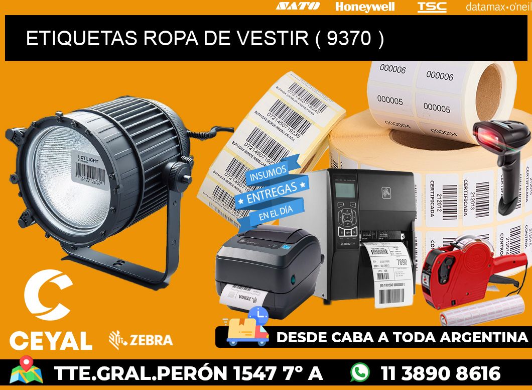 ETIQUETAS ROPA DE VESTIR ( 9370 )