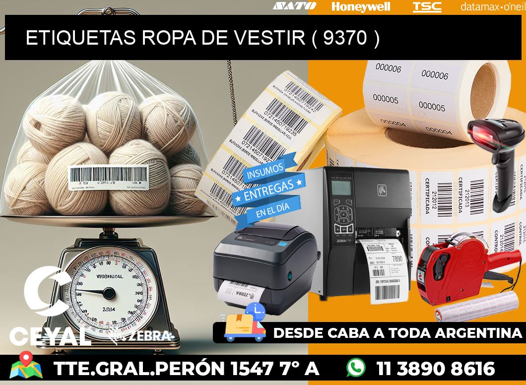 ETIQUETAS ROPA DE VESTIR ( 9370 )