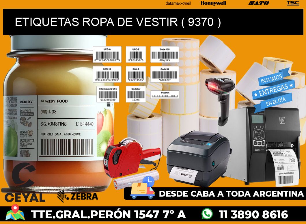 ETIQUETAS ROPA DE VESTIR ( 9370 )