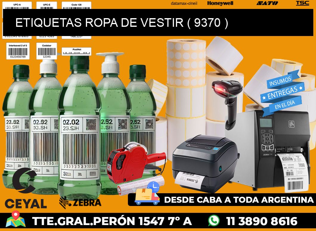 ETIQUETAS ROPA DE VESTIR ( 9370 )