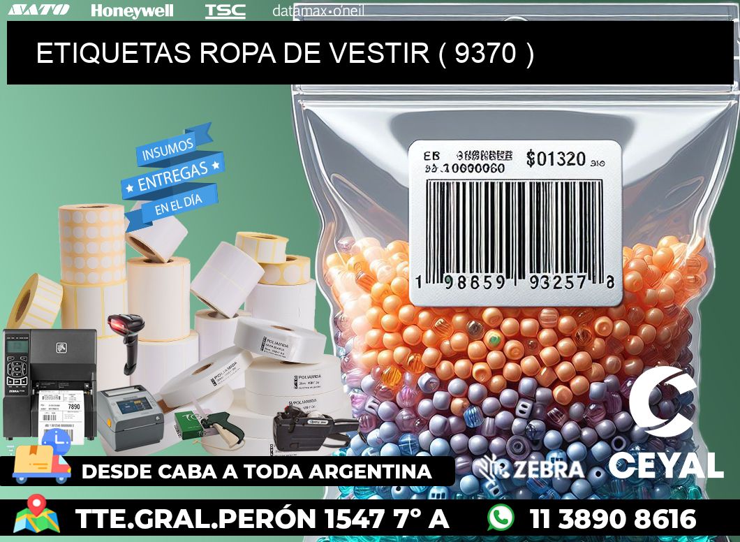 ETIQUETAS ROPA DE VESTIR ( 9370 )