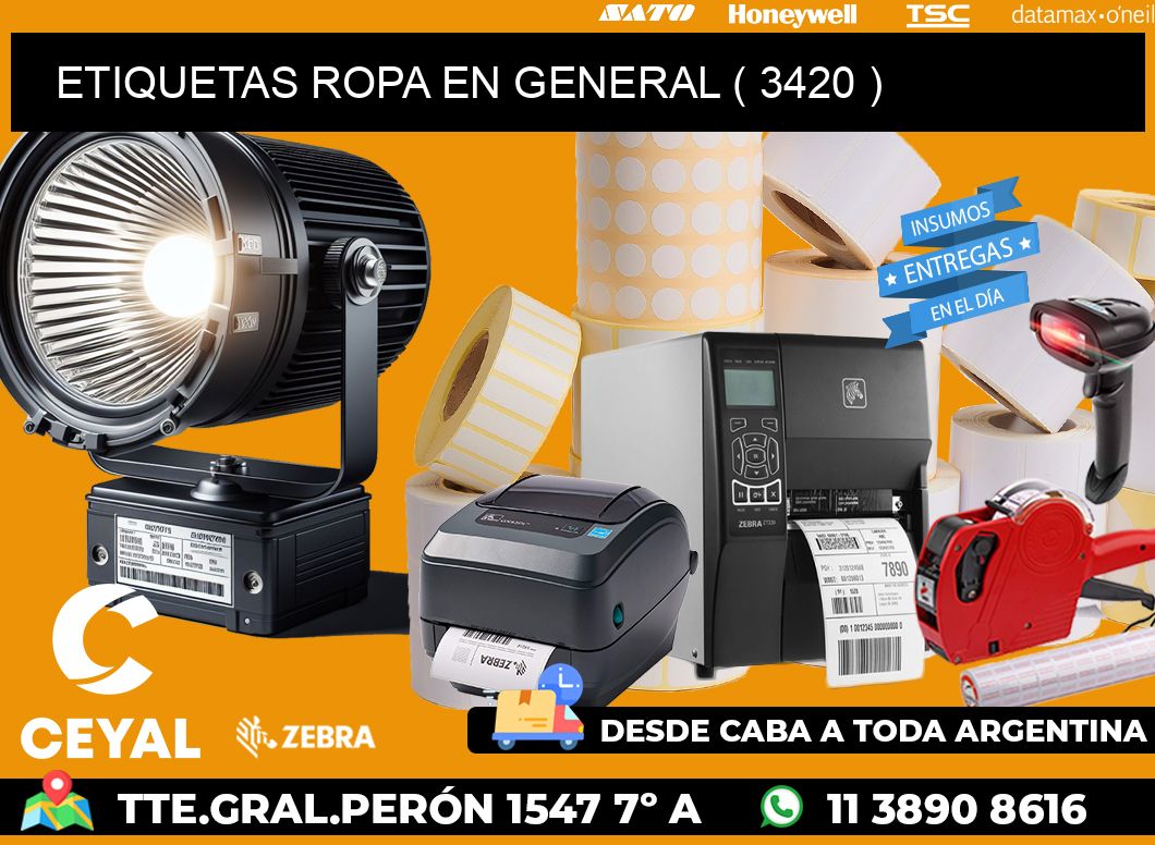 ETIQUETAS ROPA EN GENERAL ( 3420 )