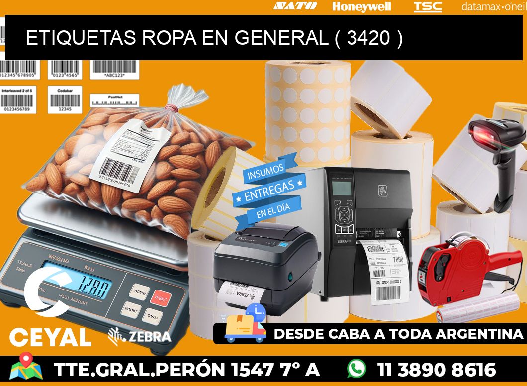 ETIQUETAS ROPA EN GENERAL ( 3420 )