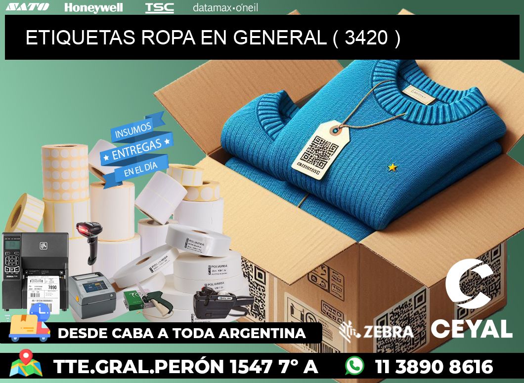 ETIQUETAS ROPA EN GENERAL ( 3420 )