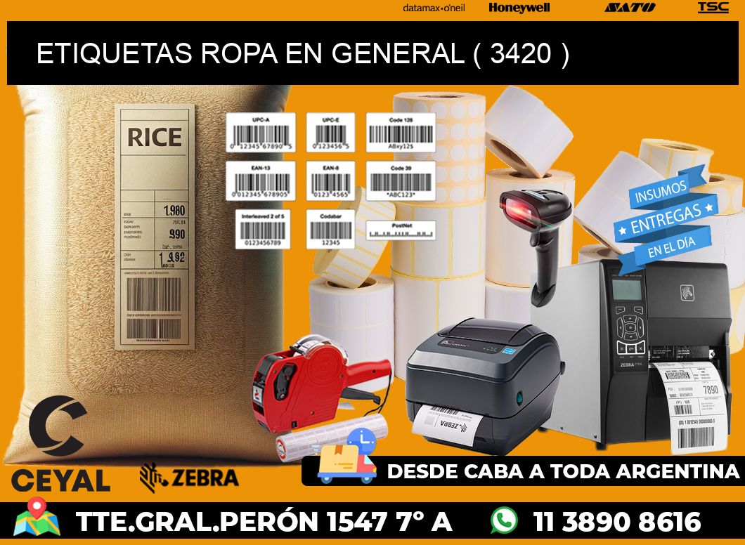 ETIQUETAS ROPA EN GENERAL ( 3420 )