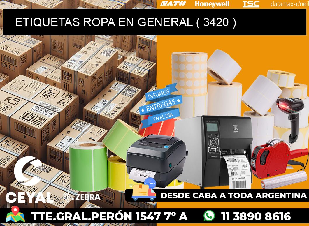 ETIQUETAS ROPA EN GENERAL ( 3420 )