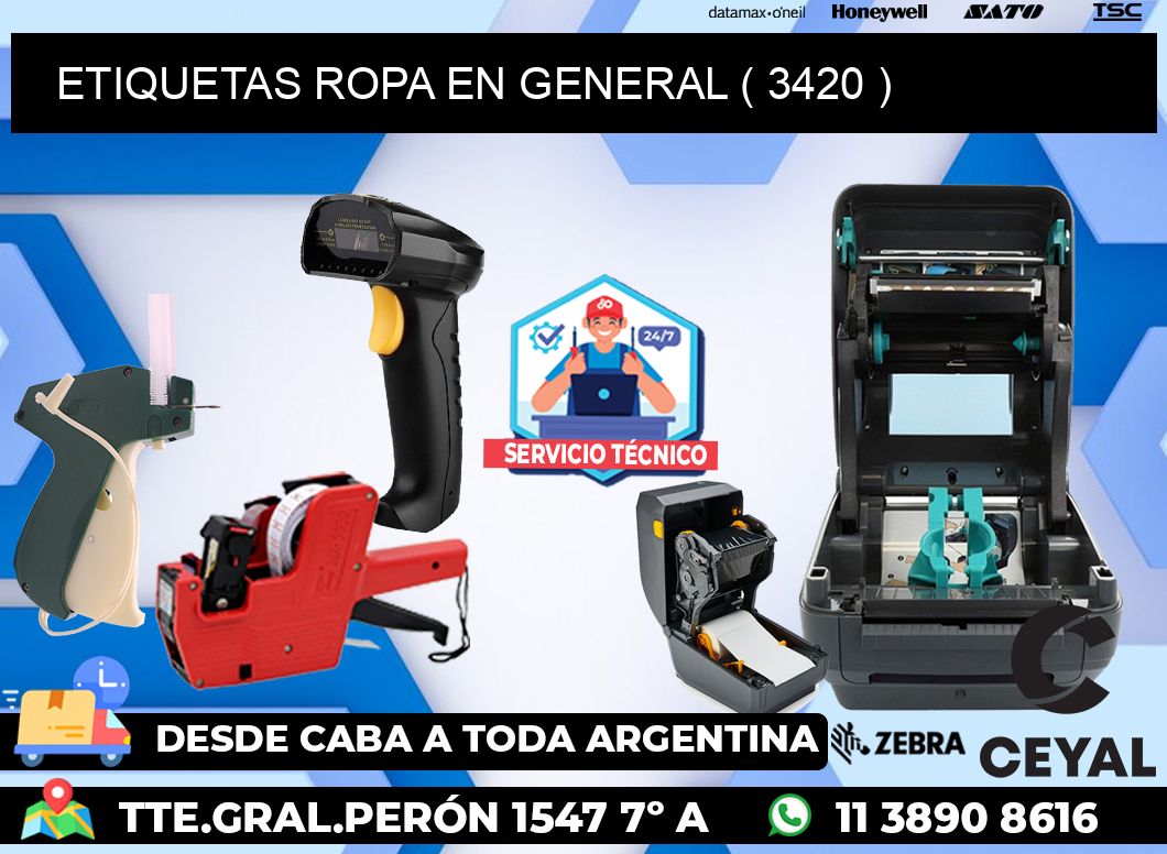 ETIQUETAS ROPA EN GENERAL ( 3420 )