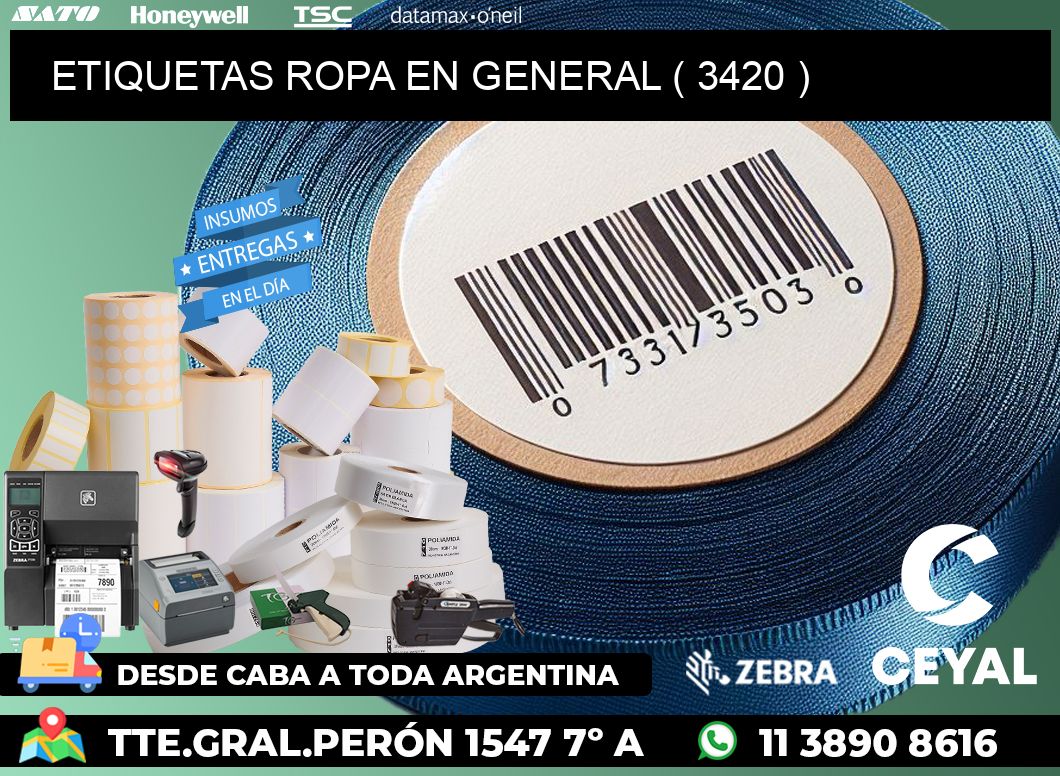 ETIQUETAS ROPA EN GENERAL ( 3420 )