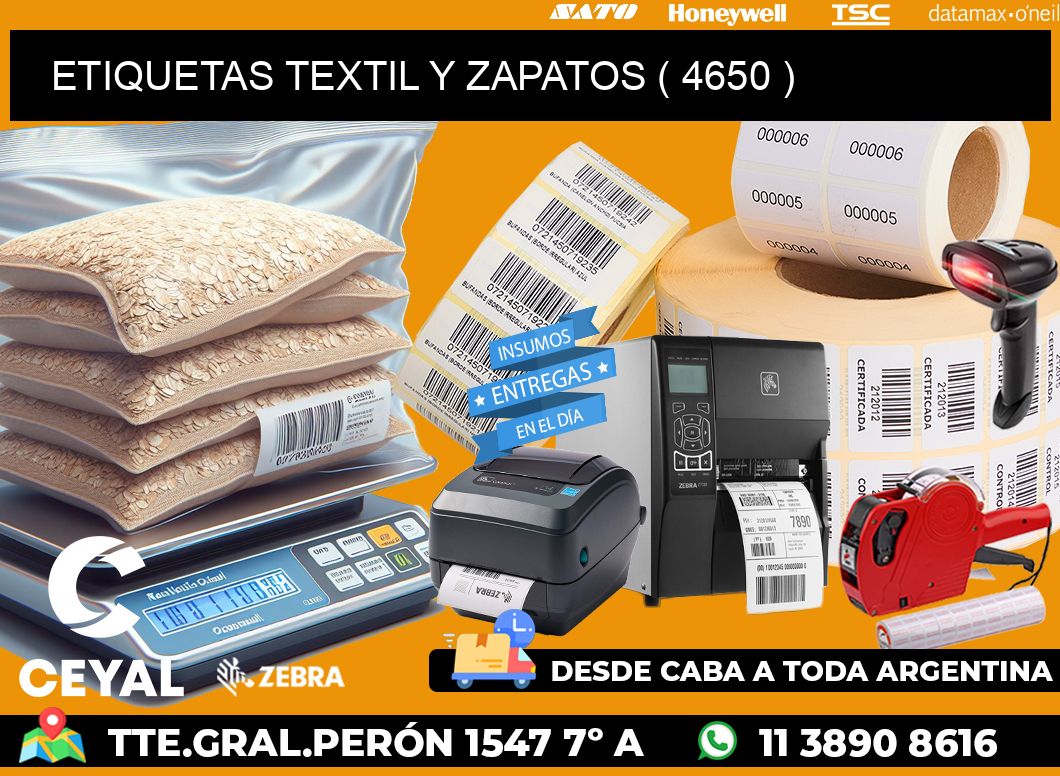 ETIQUETAS TEXTIL Y ZAPATOS ( 4650 )