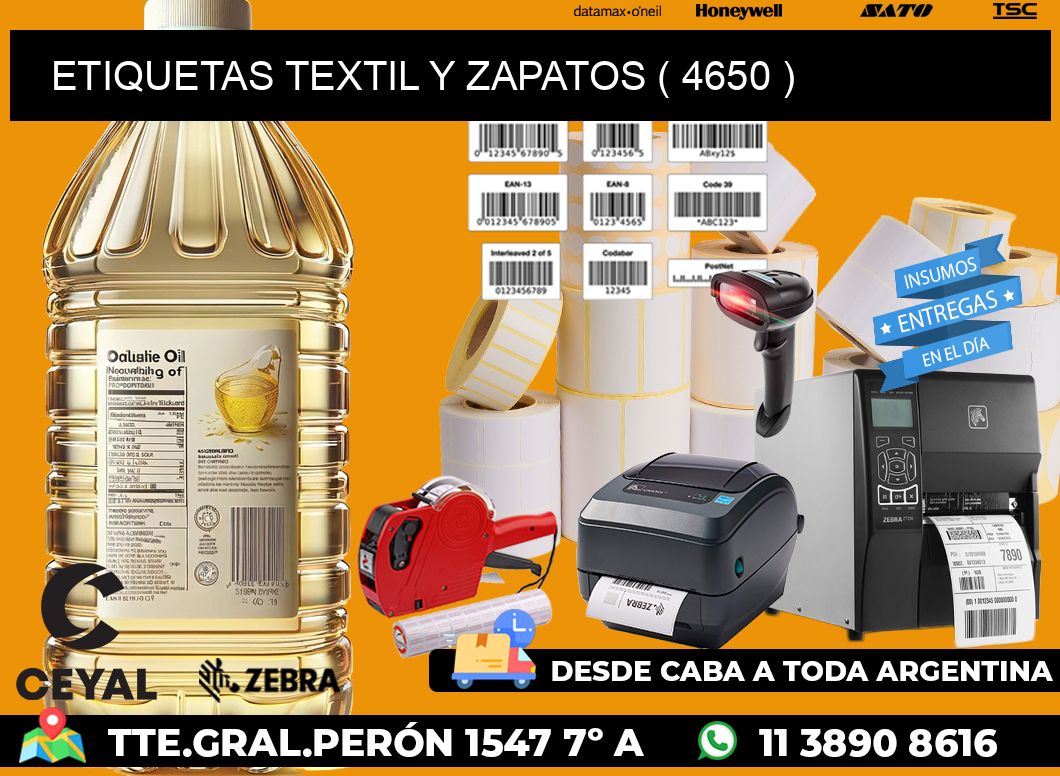 ETIQUETAS TEXTIL Y ZAPATOS ( 4650 )