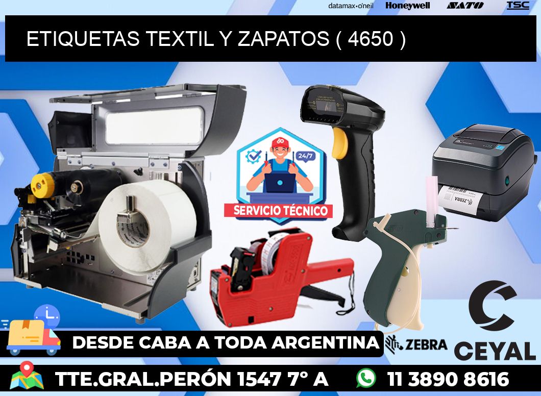 ETIQUETAS TEXTIL Y ZAPATOS ( 4650 )