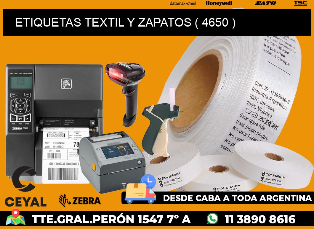 ETIQUETAS TEXTIL Y ZAPATOS ( 4650 )