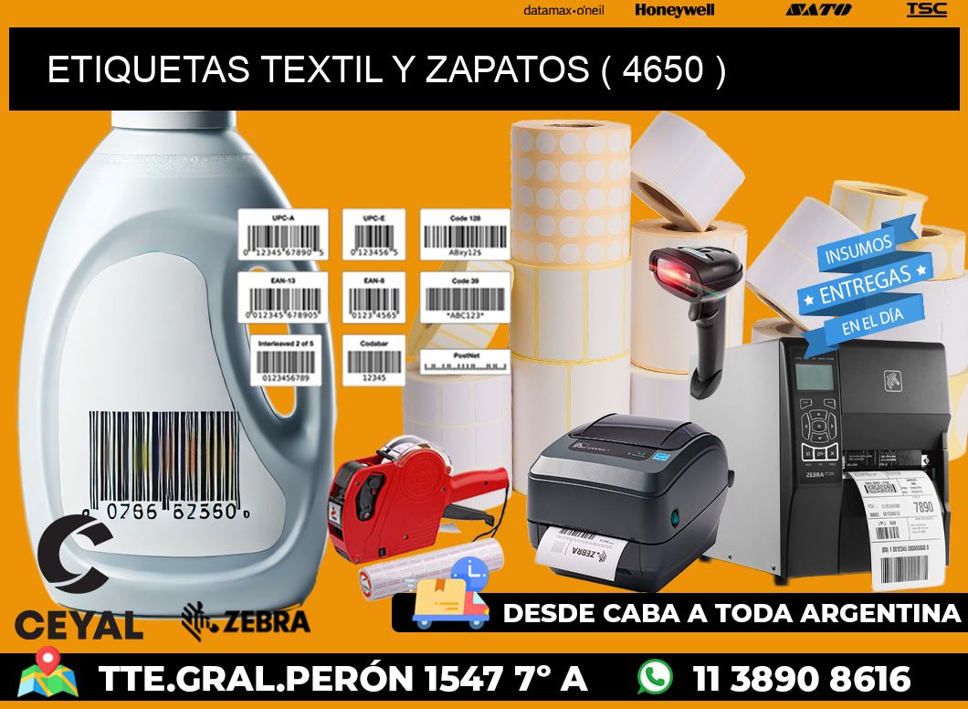 ETIQUETAS TEXTIL Y ZAPATOS ( 4650 )