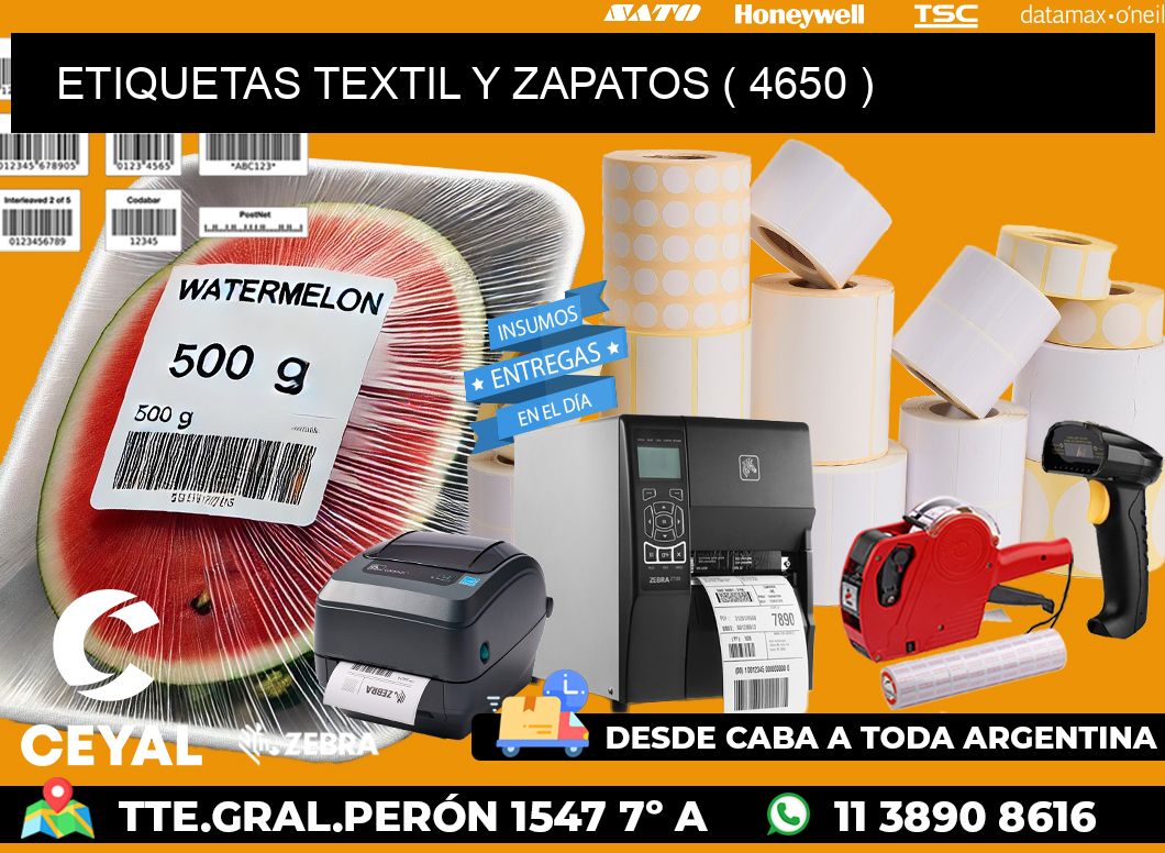 ETIQUETAS TEXTIL Y ZAPATOS ( 4650 )
