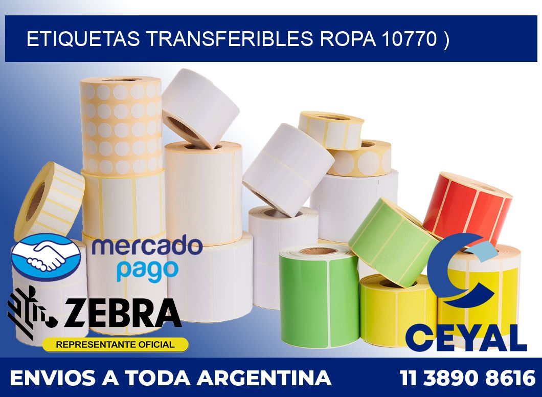 ETIQUETAS TRANSFERIBLES ROPA 10770 )