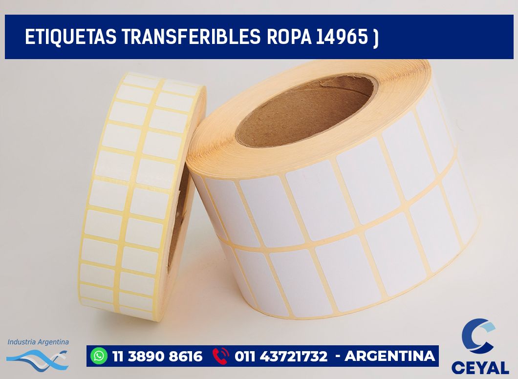 ETIQUETAS TRANSFERIBLES ROPA 14965 )