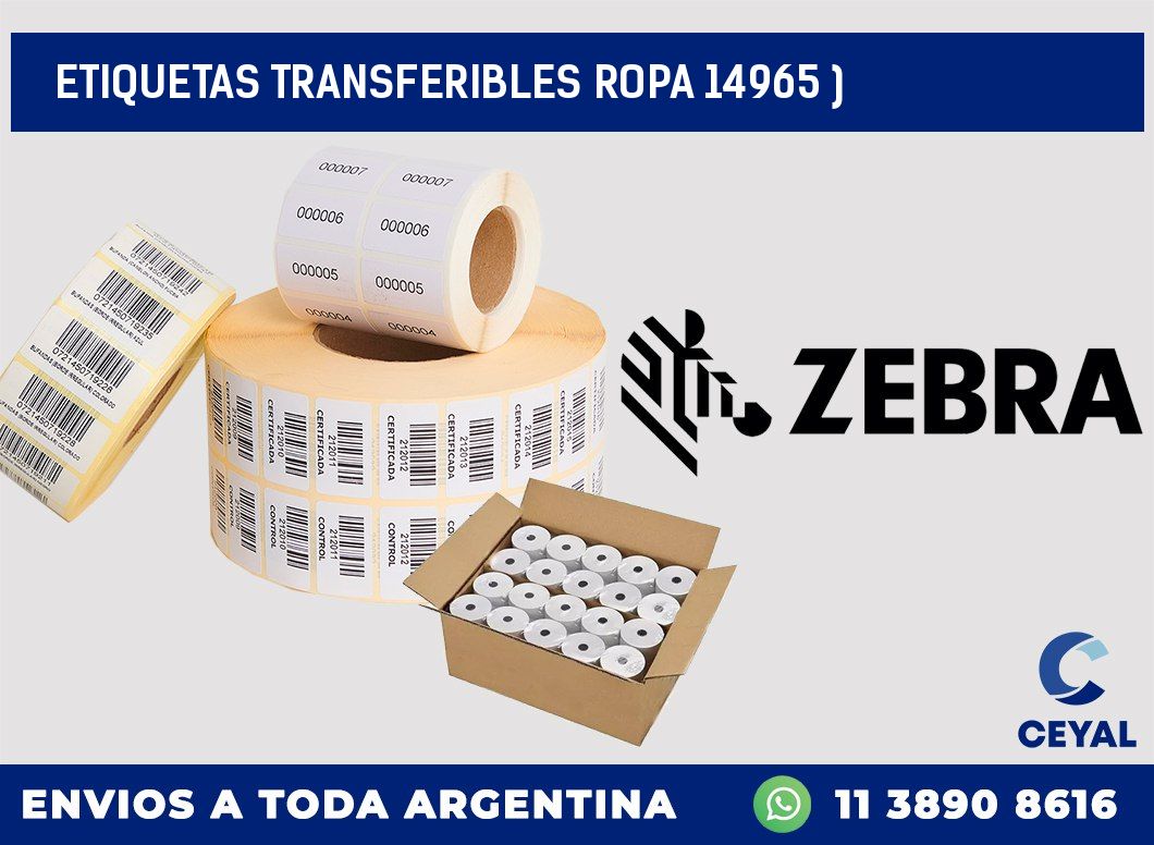 ETIQUETAS TRANSFERIBLES ROPA 14965 )