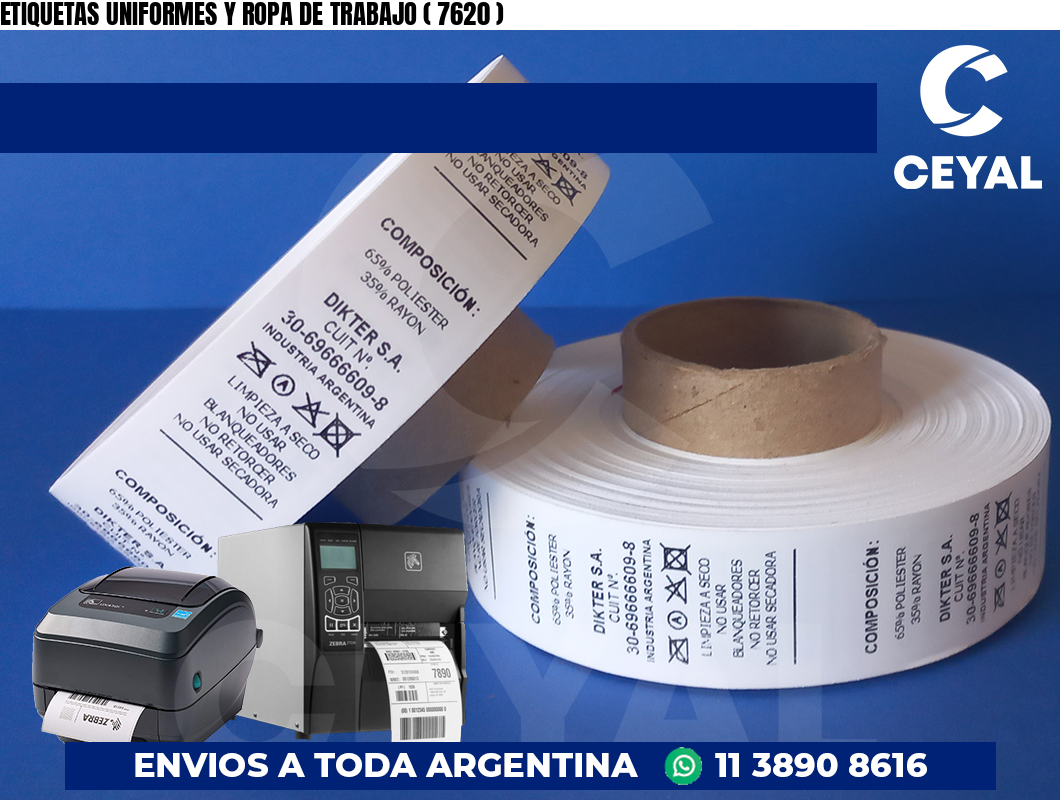 ETIQUETAS UNIFORMES Y ROPA DE TRABAJO ( 7620 )
