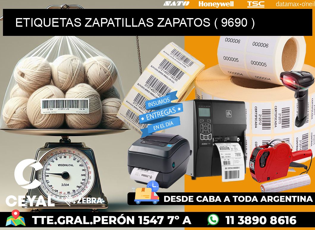 ETIQUETAS ZAPATILLAS ZAPATOS ( 9690 )
