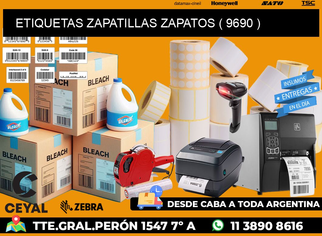 ETIQUETAS ZAPATILLAS ZAPATOS ( 9690 )