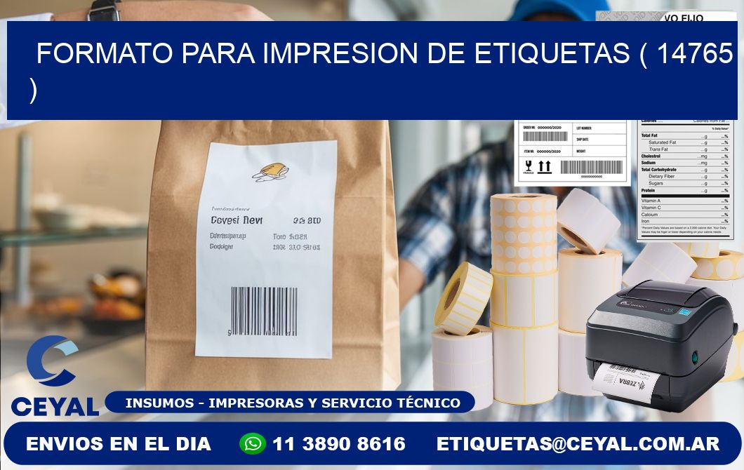 FORMATO PARA IMPRESION DE ETIQUETAS ( 14765 )