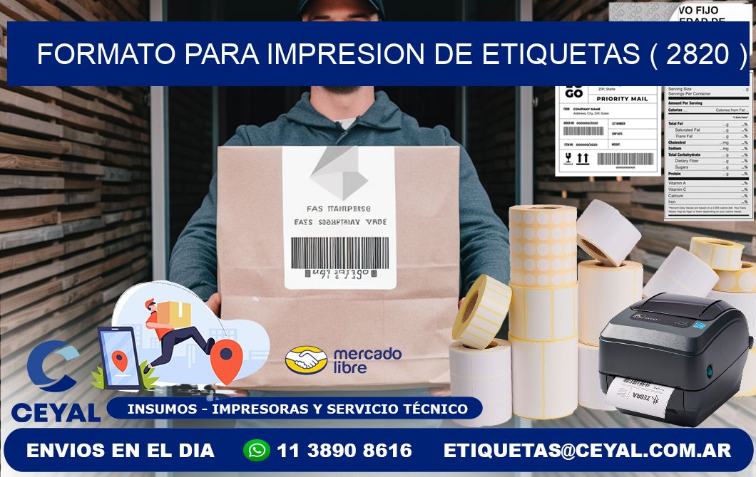 FORMATO PARA IMPRESION DE ETIQUETAS ( 2820 )