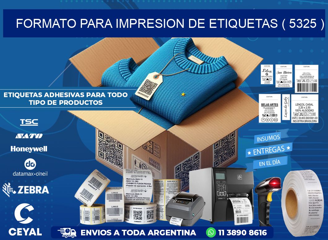 FORMATO PARA IMPRESION DE ETIQUETAS ( 5325 )